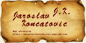 Jaroslav Končatović vizit kartica